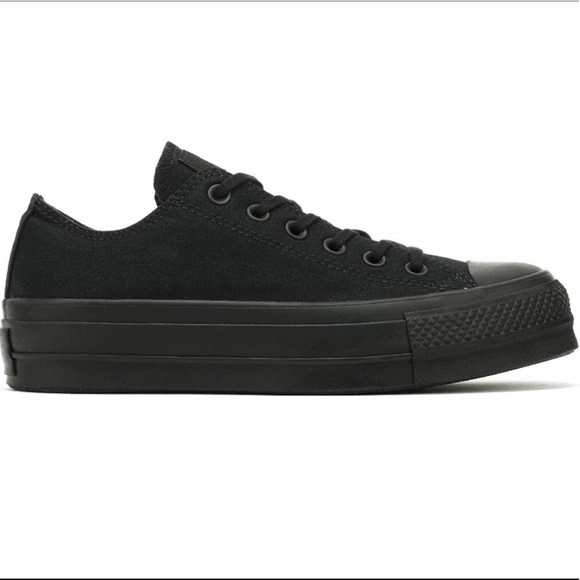 Shoes - New! All Black Canvas Platform Converse